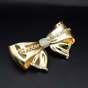 Broche vintage en or massif 14 carats avec nœud en ruban et diamants, bijoux fins de luxe, pierre de moissanite naturelle taille brillant, nouveau design tendance - Product Image 4