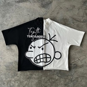 เสื้อยืดแขนสั้นผ้าคอตตอนทรงหลวมสำหรับผู้ชายเสื้อครอปพอดีตัว - Product Image 2