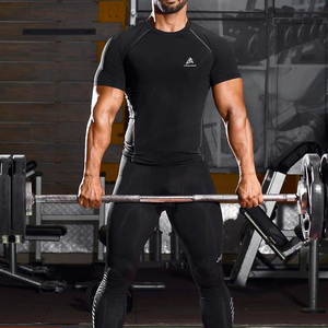 Camisas de compresión de manga corta para jóvenes de Color sólido 2023, camisas de compresión de gimnasio personalizadas lisas para hombres - Product Image 5
