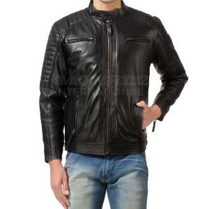 Concevez vos propres vestes en cuir tendance, veste en cuir pour homme de haute qualité au meilleur prix, veste en cuir à manches longues - Product Image 4