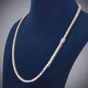 4MM Moissanite Tennis Chain <b>Necklace</b> in 925 Sterling <b>Silver</b> Fashion Jewelry Design Iced Out Full <b>Diamond</b> Chain For Men Women - Product Image 5