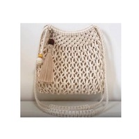 Premium femmes macramé fronde croix corps tissé à la main sac de paille à la main sac de rangement polyvalent marron foncé pour les mariages fêtes