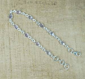 Bracelet en améthyste, argent 925, réglable, pierre précieuse, pierre de naissance de février, fait à la main, élégant, cadeau unique pour femmes - Product Image 2