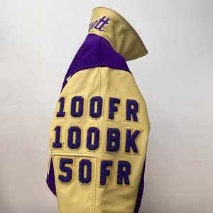 เสื้อแจ็กเก็ตแฟชั่นบางสำหรับผู้ชาย, เสื้อแจ็กเก็ตฤดูหนาวทรงหลวมสไตล์ทีม chenille Patch ปกคอตั้งสไตล์เบสบอลบอมเบอร์วิทยาลัยดีไซน์ใหม่ - Product Image 3