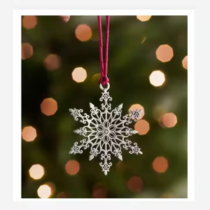 Design personnalisé Blanc et Rouge Couleur De Noël En Métal Pendentif Suspendu Flocon De Neige Maison Décorations Extérieures Ornements De Noël - Product Image 2