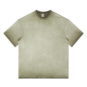 260 grammes 100% coton femmes hommes goutte épaule Vintage pierre lavage à l'acide t-shirts unisexe t-shirt personnalisé surdimensionné T-shirt pour hommes - Product Image 2