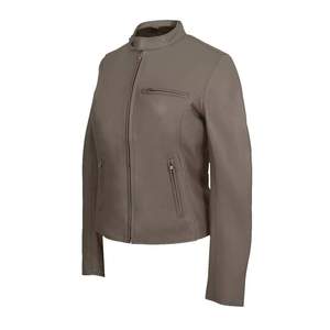 Veste en cuir véritable de haute qualité pour femmes à la mode veste d'hiver personnalisée nouveau col montant classique Slim Fit poche 4XL - Product Image 4