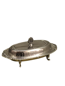 Beurrier en laiton artisanal avec couvercle, design élégant à nervures, récipient de service décoratif, articles de cuisine, décoration intérieure, hôtel - Product Image 4