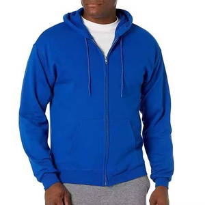 OEM personalizado en blanco de alta calidad estilo casual ropa de los hombres con cremallera completa básica sudaderas con capucha de los hombres sudaderas de algodón polar transpirable - Product Image 3