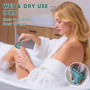 Afeitadora Eléctrica para Mujer, Depiladora Sin Dolor, Fuente de Alimentación USB, Recortadora Rotatoria Verde para Área Íntima - Product Image 3