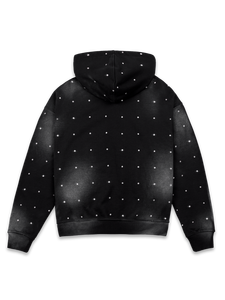 Sudadera con Capucha Extra Grande Personalizada de Alta Calidad, Estilo Urbano, con Pedrería, de Poliéster/Algodón, Felpa, Antiarrugas, Negra para Invierno - Product Image 3