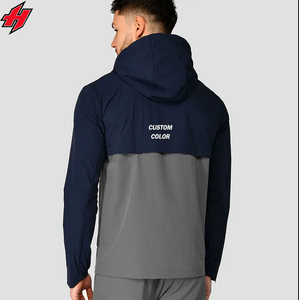 Survêtement coupe-vent Veste deux pièces en nylon et polyester personnalisée et jogging Ensembles de survêtement coupe-vent de sport pour hommes - Product Image 6