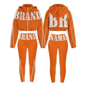 2025 grande taille femmes sport coupe-vent piste ensemble couleur personnalisée 100% coton meilleure qualité OEM sport coupe-vent ensemble pour les femmes - Product Image 1