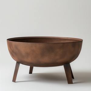 Modern Style Metal Firepit Wood Burning Powder Coated Finish Built <b>for</b> Contemporary Outdoor Spaces Enhancing Ambience Comfort - Product Image 4