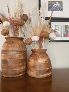 Florero decorativo hecho a mano de madera de alta calidad, acabado Natural, estilo de diseño moderno para bodas y fiestas de cumpleaños - Product Image 2