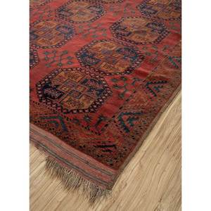 Tapis en laine noués à la main Kiaan, motif géométrique abstrait rouge-orange, design Kilim, pour entrée, couloir, 9x12 rectangulaire - Product Image 2