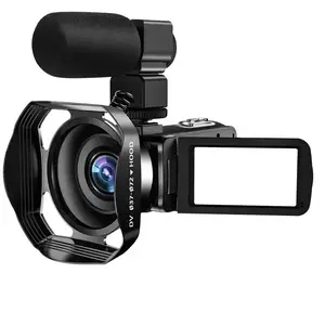 Fabrieksprijs Oem 4K Camcorder 48mp 60fps Vlogcamera 3 Inch Flip Screen 18x Digitale Zoom Videorecorder Camera Zwart