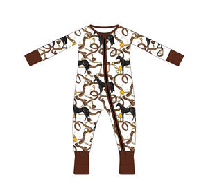 بيجامات أطفال شتوية دافئة بسحاب بيع بالجملة ملابس خيزران حرارية _ جوارب مانعة للإنزلاق متضمنة للأطفال الصغار - Product Image 4