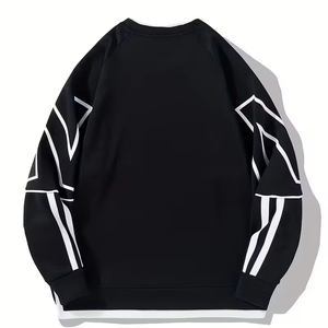 Pull-over décontracté pour homme, uni, teint en fil, 100% coton, coupe ample, col rond, écologique, automne-hiver, fabriqué au Bangladesh - Product Image 3