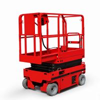 Plateforme de travail mobile électrique autopropulsée à ciseaux industrielle, hauteur de travail 4,5 m, plateforme antidérapante pour entrepôt