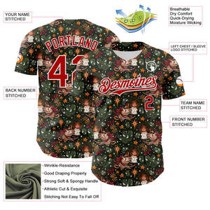 Camiseta de Béisbol Navideña con Diseño Personalizado para Equipos - Product Image 3
