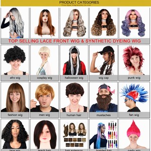 <span class=keywords><strong>Perruque</strong></span> bon marché synthétique à ondulations lâches, résistante à la chaleur, pour costume d'Halloween et célébrations de carnaval - Product Image 6