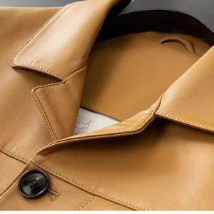 Nueva chaqueta de invierno de moda para hombre, abrigo de cuero PU resistente al desgaste con solapa, Material de lona para motociclistas - Product Image 4