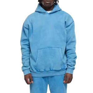 เสื้อฮู้ดผ้าคอตตอนผ้าฟลีซแบบสวมหัวพิมพ์ลายพัฟ400gsm สำหรับผู้ชายกำหนดได้เอง - Product Image 1