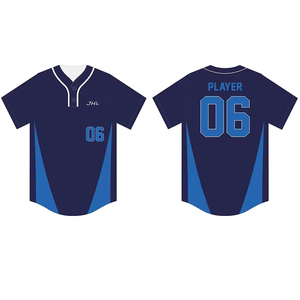 Vente en gros Maillot de baseball bicolore pour homme Vêtements de sport personnalisés avec 2 boutons Sublimation de l'équipe imprimée avec logo personnalisé - Product Image 1