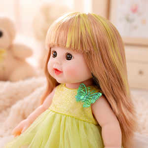 Bambola in Vinile Personalizzata TUSALMO con Pelle Bianca Americana, Capelli Lisci, Vestito Giallo, Giocattolo Educativo Parlante, Regalo all'Ingrosso per <span class=keywords><strong>Ragazze</strong></span> - Product Image 2