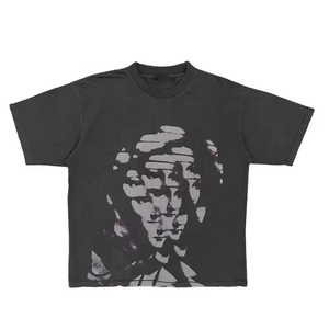 T-shirt homme sérigraphié en jersey de coton de qualité supérieure Conception personnalisée OEM Col rond à manches courtes T-shirt uni décontracté Tissu doux et respirant - Product Image 1