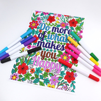 Ensemble de stylos marqueurs permanents à double pointe avec logo personnalisé, pour aquarelle et feutre, pour enfants - jusqu'à 20 couleurs disponibles