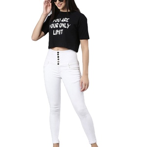 Haute qualité femmes en gros hauts courts séchage rapide respirant T-Shirts dernière conception solide tricoté tissu sérigraphie - Product Image 3