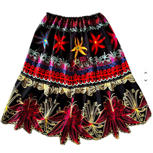 Jupes décontractées unies pour femmes, style robe de bal, 100 % polyester, en velours côtelé brodé, longueur cheville, antibactériennes, toutes saisons – Meilleures ventes - Product Image 1