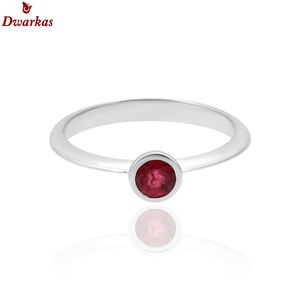 Anillo de piedras preciosas teñidas de esmeralda de Plata de Ley 925 sólida de banda simple clásica - Product Image 4