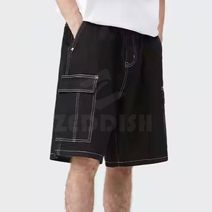 2025 Sporty Mid <b>Waist</b> Men's Solid Cotton <b>Jeans</b> <b>Shorts</b> Custom Logo Quick Dry <b>High</b> Quality Best Selling Drawstring Closure OEM - Product Image 2