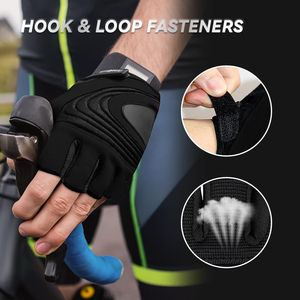 Gants de cyclisme unisexes mi-doigts avec rembourrage en gel, antidérapants, pour VTT, respirants, absorption des chocs, paume antidérapante pour le sport - Product Image 2