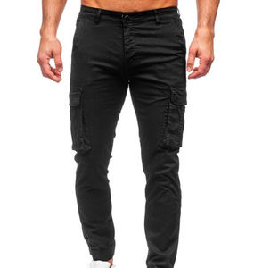 Pantalones Cargo tácticos con logotipo personalizado de alta calidad para hombre, estilo deportivo liso y recto con aspecto informal con varios bolsillos, talla OEM - Product Image 5