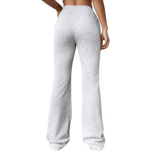 Pantalones de chándal acampanados de moda Pantalones de chándal acampanados de color sólido con cordón de alta calidad para mujer - Product Image 2