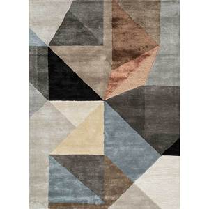 Caliedo Beige & <b>Brown</b> Hand Tufted <b>Wool</b> & Viscose Rug Printed Pattern-Taq-4346 - Product Image 1