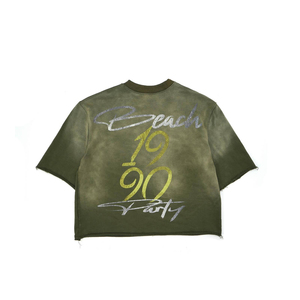 Camiseta recortada en blanco de gran tamaño Camiseta de algodón de peso pesado Drop Shoulder Boxy Fit Camiseta para hombres Logotipo personalizado - Product Image 2