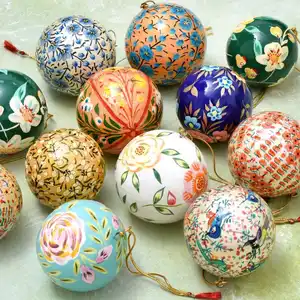 PAPER MACHE CHRISTMAS BALLS ORNAMENT HANGING BAUBLES DECORATION PAPER CRAFT FOR FESTIVAL PARTY TREE