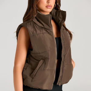 Chaleco cálido de invierno atlético de alta calidad para mujer, chaqueta acolchada sin mangas ligera, decoración Vintage, algodón de lana, venta al por mayor - Product Image 2