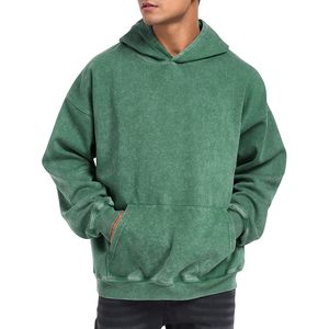 Streetwear personnalisé brodé avec logo lourd 100% polyester Vintage de haute qualité surdimensionné délavé à l'acide Patchwork sweats à capuche à fermeture éclair - Product Image 1
