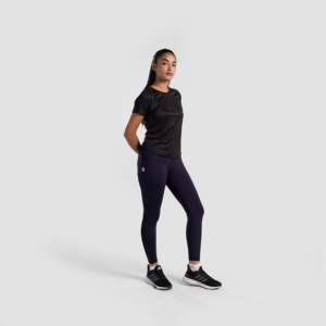 Leggings slim fit bleu marine Hersprint, taille haute, à motifs, en spandex, pantalon de yoga, logo sans couture, taille XL, pour usage décontracté, sport, gym, Pakistan - Product Image 4