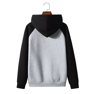 Sweat-shirt à capuche à manches longues en molleton rouge/noir pour hommes dans les tailles S-3XL - Product Image 4