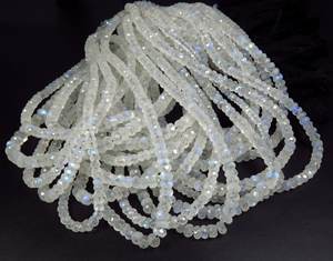 ลูกปัดพลอยมูนสโตนธรรมชาติขนาด3-4มม. ตัดเป็นชิ้นเล็กสีรุ้ง14 "เส้น - Product Image 3