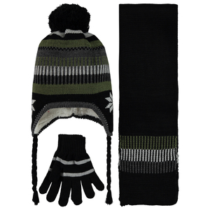 Teenage Boys Accessory <b>Set</b> <b>Scarf</b> Beanie <b>Gloves</b>-for Style <b>and</b> Comfort - Product Image 1