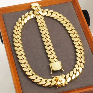 Collar de Lujo y Estilo Hip Hop, Cadena Cubana Súper Grande, Cadena de Eslabones Cubanos Miami - Product Image 2