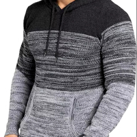Suéteres con capucha de punto transpirables para hombre, jerséis de manga larga de Color sólido, moda masculina, prendas de punto cálidas, informales, Otoño Invierno 2024